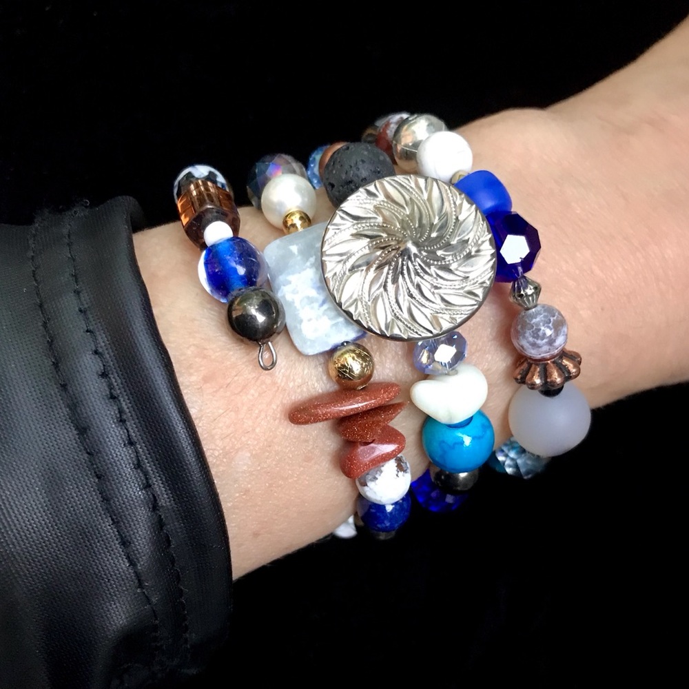 Handmade Bracelet with Vintage and Modern Elements (NB56-4H)